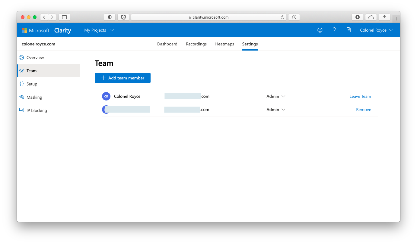 How to add collaborators to Microsoft Clarity team